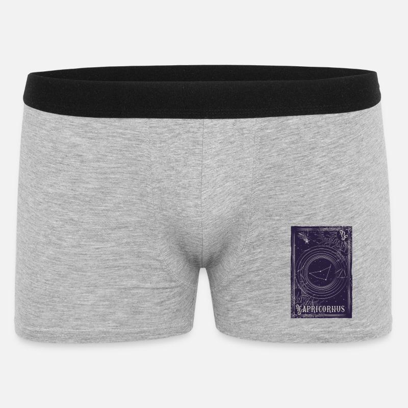 Steinbock Sternbild Ring - Männer Boxer Shorts - Grau meliert