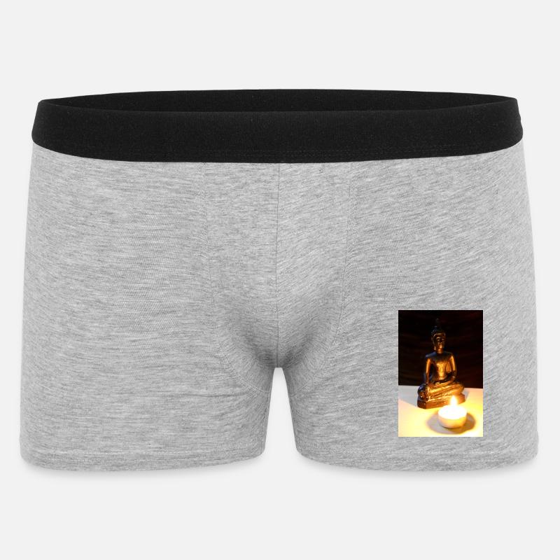 buddha Poster - Männer Boxer Shorts - Grau meliert