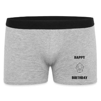 HAPPY BIRTHDAY. HAPPY BIRTHDAY. ANNIVERSARY. - Men's Boxer Shorts - heather grey - Front