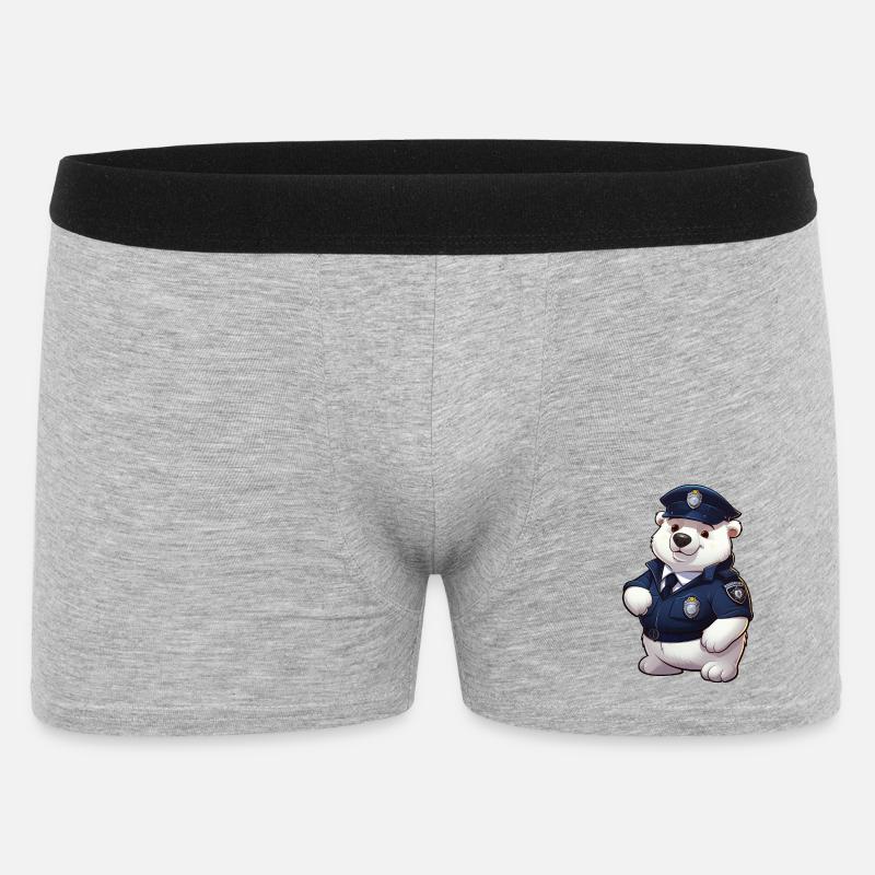Polizei Eisbärin - Männer Boxer Shorts - Grau meliert