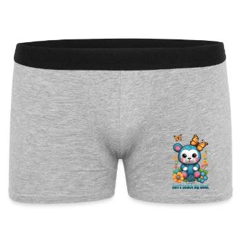 Teddy aus Wolle - Männer Boxer Shorts - Grau meliert - Vorne
