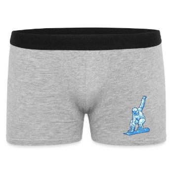 Schnee Winter Skifahrer Schifahren Wintersport Eis - Männer Boxer Shorts - Grau meliert - Vorne