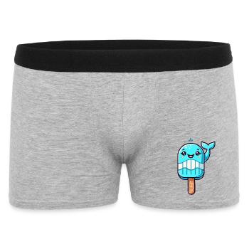 An ice cream in the shape of a smiling whale - Men's Boxer Shorts - heather grey - Front