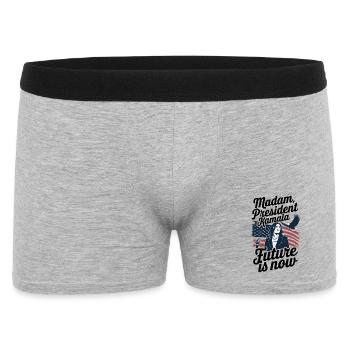 MADAME LA PRÉSIDENTE KAMALA, L’AVENIR, C’EST MAINTENANT - Boxer Homme - gris chiné - Devant