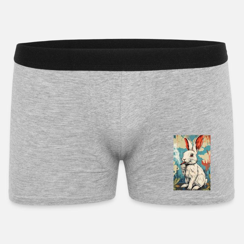 GraffitiHase Zigarette - Männer Boxer Shorts - Grau meliert