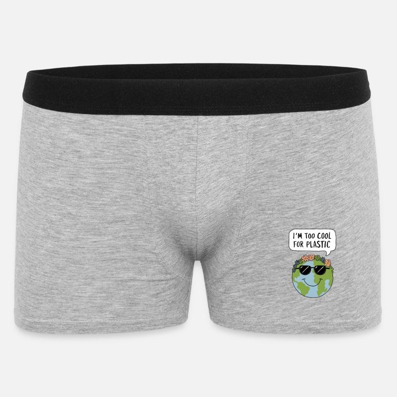 Too Cool for Plastic - Männer Boxer Shorts - Grau meliert