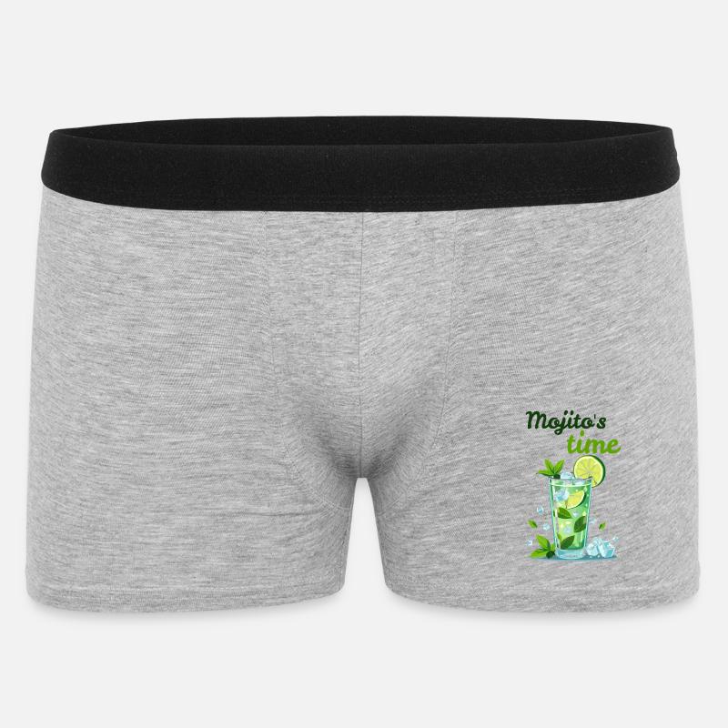 Mojito Cocktail von Helfspawn - Männer Boxer Shorts - Grau meliert