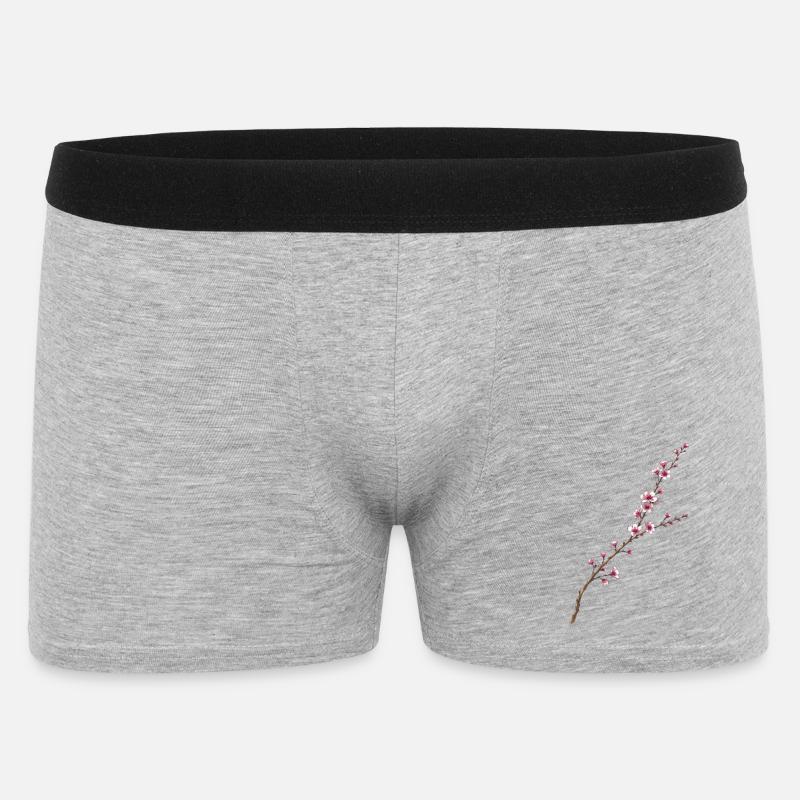 Kirschblüten - Männer Boxer Shorts - Grau meliert