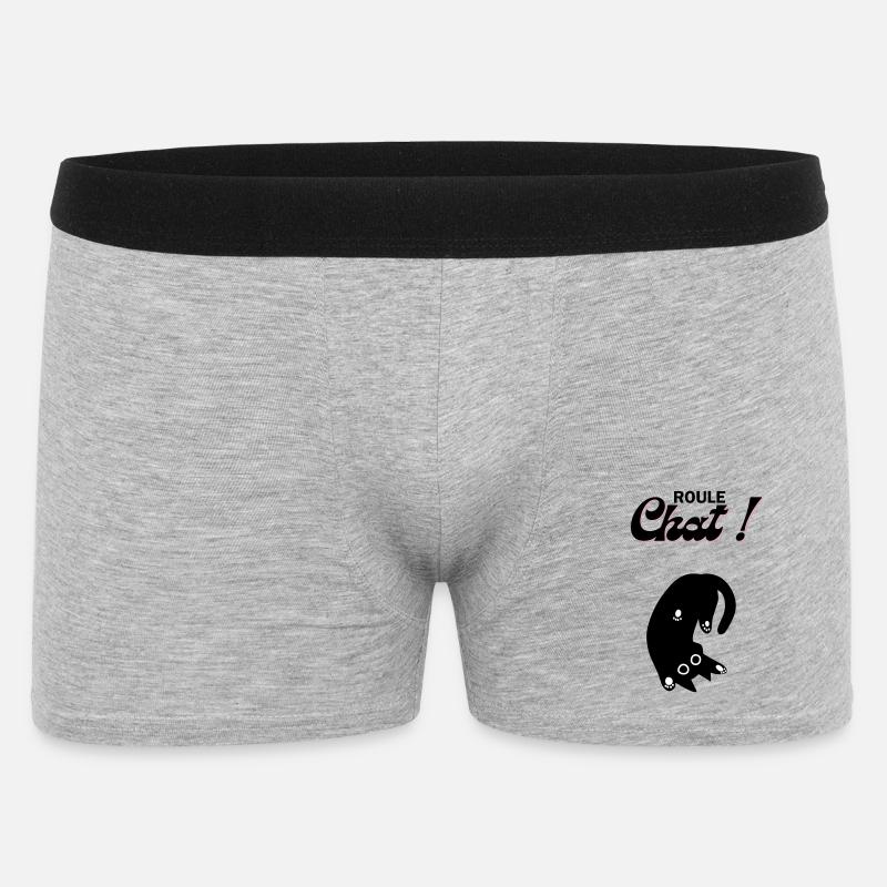 Chat en roue libre ! - Boxer Homme - gris chiné