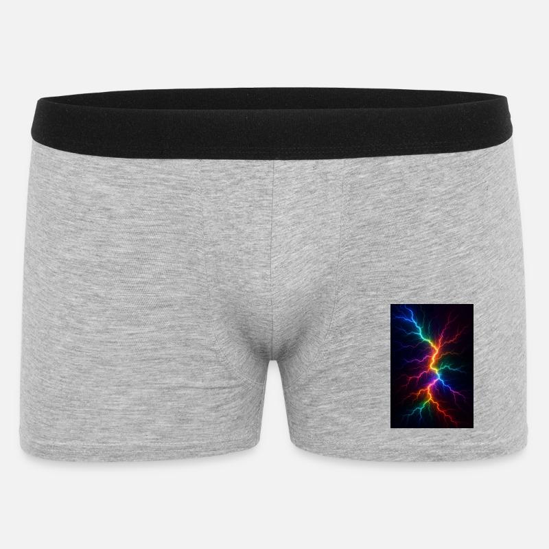 Regenbogen Blitzsturm - Männer Boxer Shorts - Grau meliert
