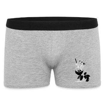 Drink Cocktail Glass Orange Black White Graphic - Men's Boxer Shorts - heather grey - Front