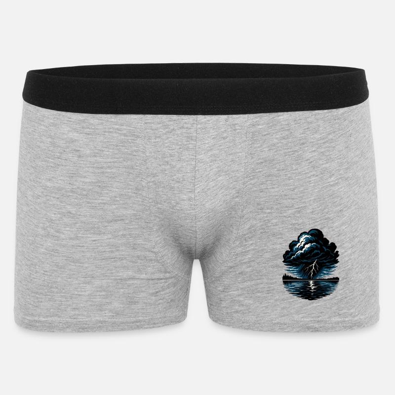 Sturm über den See - Männer Boxer Shorts - Grau meliert