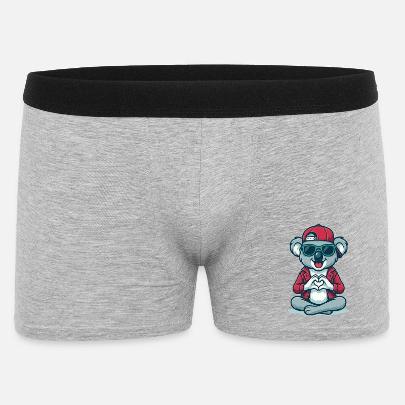 Chill Heart Koala - Männer Boxer Shorts - Grau meliert