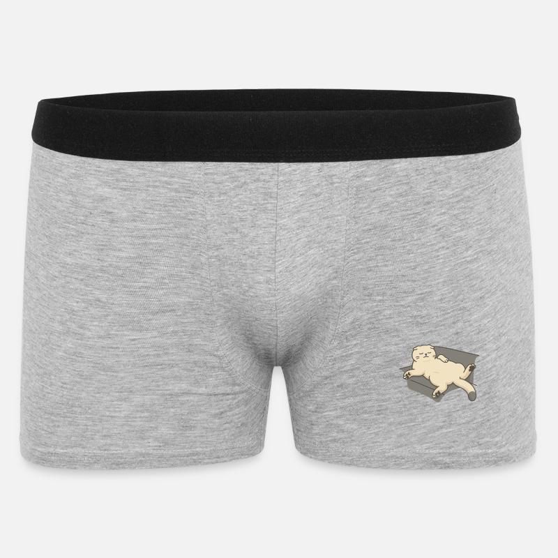 Entspannende Katze auf der Couch - Männer Boxer Shorts - Grau meliert