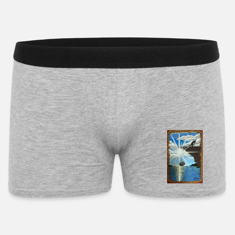 Leben ist schwer - Männer Boxer Shorts - Grau meliert