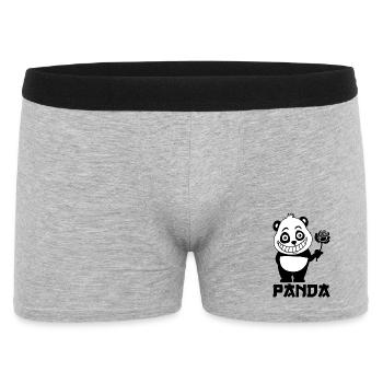 Niedlicher Panda - Männer Boxer Shorts - Grau meliert - Vorne