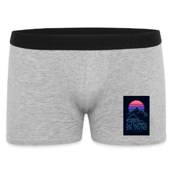 Neon mushroom landscape at sunset - Men's Boxer Shorts - heather grey - Front