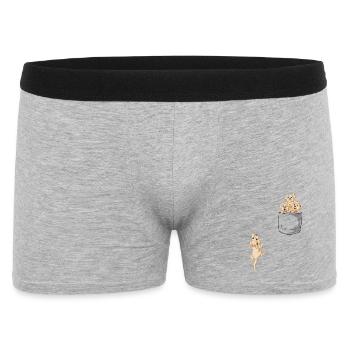 Adorable poche de golden retriever Puppy Trio - Boxer Homme - gris chiné - Devant
