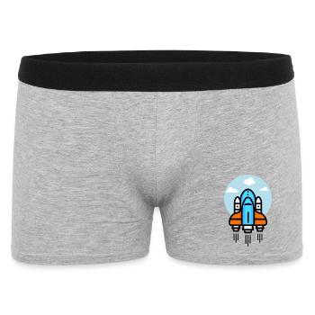 Futuristic Spacecraft Illustration - Men's Boxer Shorts - heather grey - Front