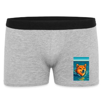 Shiba Inu Dog Joyful Swim Scene - Men's Boxer Shorts - heather grey - Front