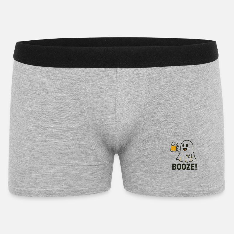Verspieltes Halloween-Geist Motiv mit Bierglas - Männer Boxer Shorts - Grau meliert