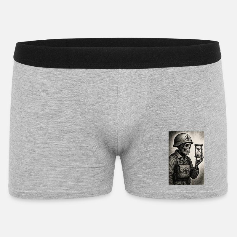 Mähdrescher der Zeit - Männer Boxer Shorts - Grau meliert