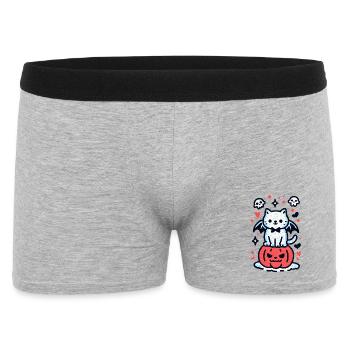 Chat citrouille - Boxer Homme - gris chiné - Devant