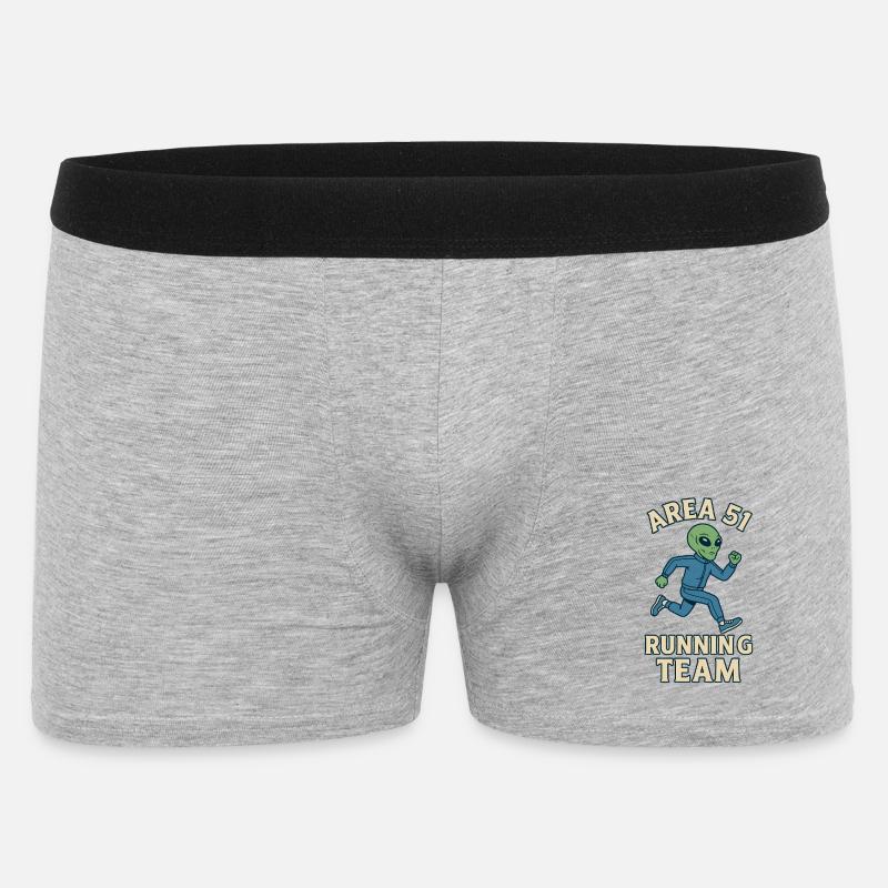 Alien Laufteam Area 51 Design - Männer Boxer Shorts - Grau meliert