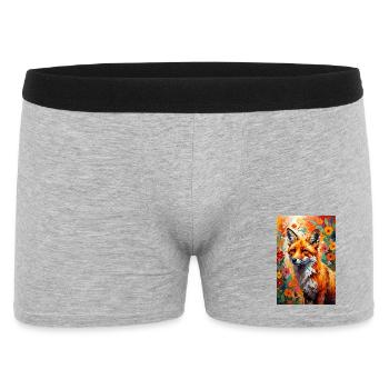 Fuchs Blumen abstrakt Fuchsliebhaber Geschenk  - Männer Boxer Shorts - Grau meliert - Vorne