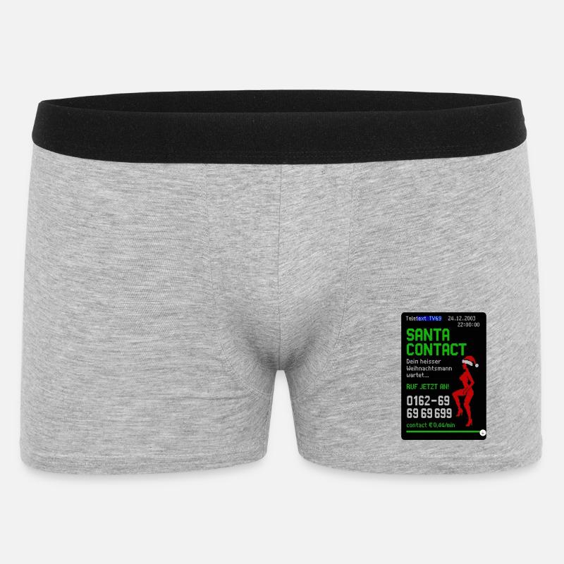 Weihnachtsmann Kontakt Witz Design - Männer Boxer Shorts - Grau meliert