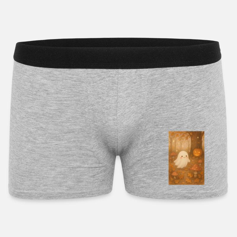 Cute Halloween Ghost - Männer Boxer Shorts - Grau meliert