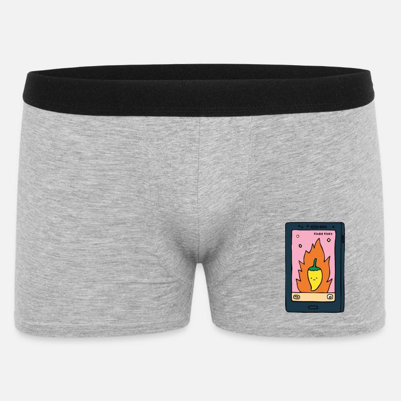 Spicy E-Reader “Kinks” Design | Funny BookT - Männer Boxer Shorts - Grau meliert