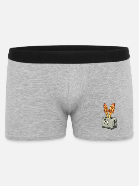 Des fusées spatiales dans le grille-pain - Boxer Homme - gris chiné