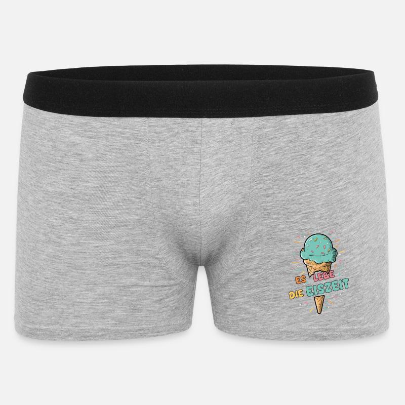 Es lebe die Eiszeit - Eiskugel - Männer Boxer Shorts - Grau meliert