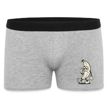 Traurige Banane Cartoonfigur - Männer Boxer Shorts - Grau meliert - Vorne