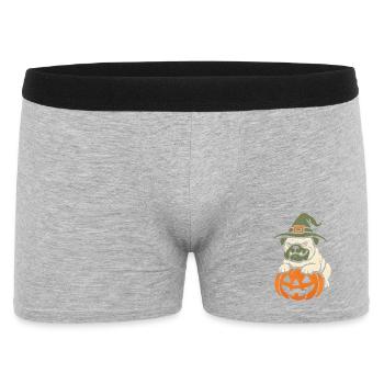 Carlin Halloween Citrouille Sorcière - Boxer Homme - gris chiné - Devant