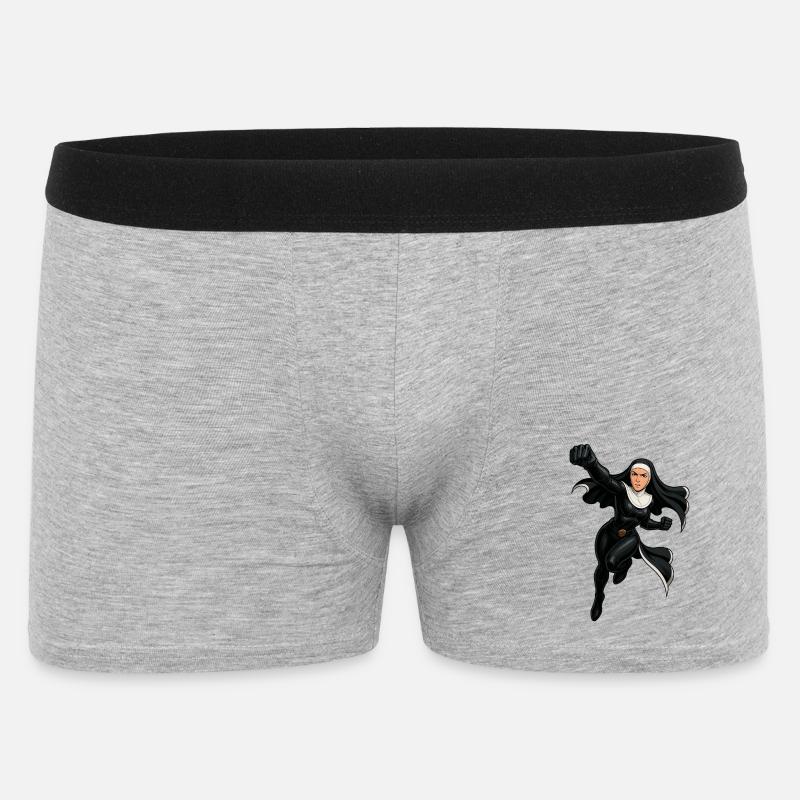 Tapfere Mitternachtsbeschützerin - Männer Boxer Shorts - Grau meliert