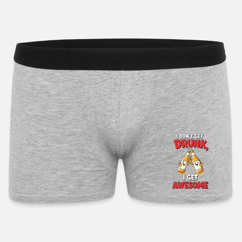 Don't Get Drunk Comic Shirt Geschenk - Männer Boxer Shorts - Grau meliert
