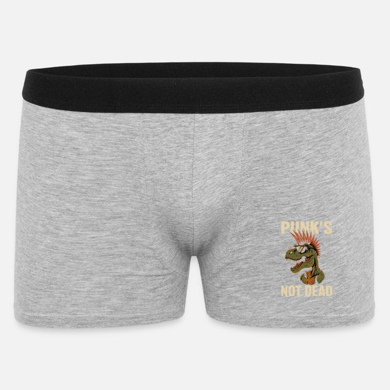Punk T-Rex - Männer Boxer Shorts - Grau meliert