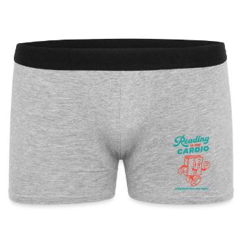 Lesen ist mein Cardio - Männer Boxer Shorts - Grau meliert - Vorne