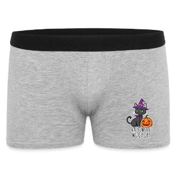 Chats mignons d’Halloween Sorcière Halloween SorcièreChat - Boxer Homme - gris chiné - Devant