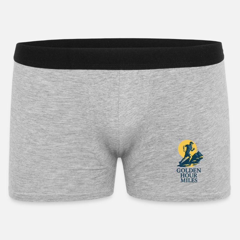 Golden Hour Miles Trailrunner - Männer Boxer Shorts - Grau meliert