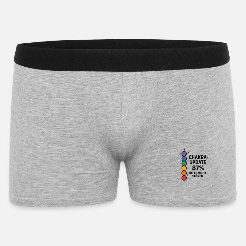 CHAKRA-UPDATE 87 % – Bitte nicht stören - Männer Boxer Shorts - Grau meliert