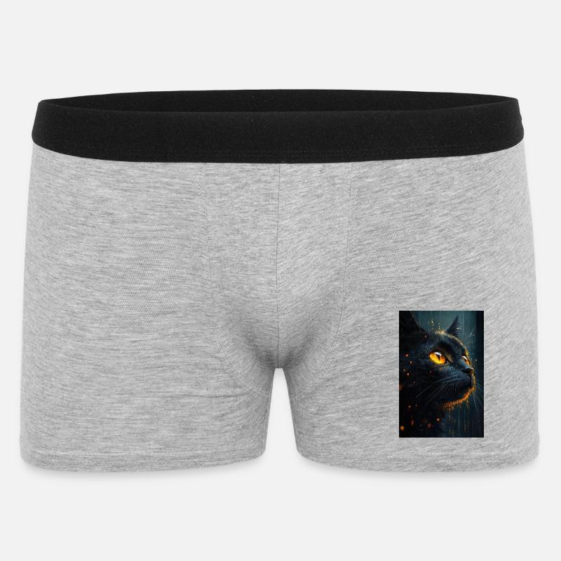 Illustration einer Katze - Männer Boxer Shorts - Grau meliert
