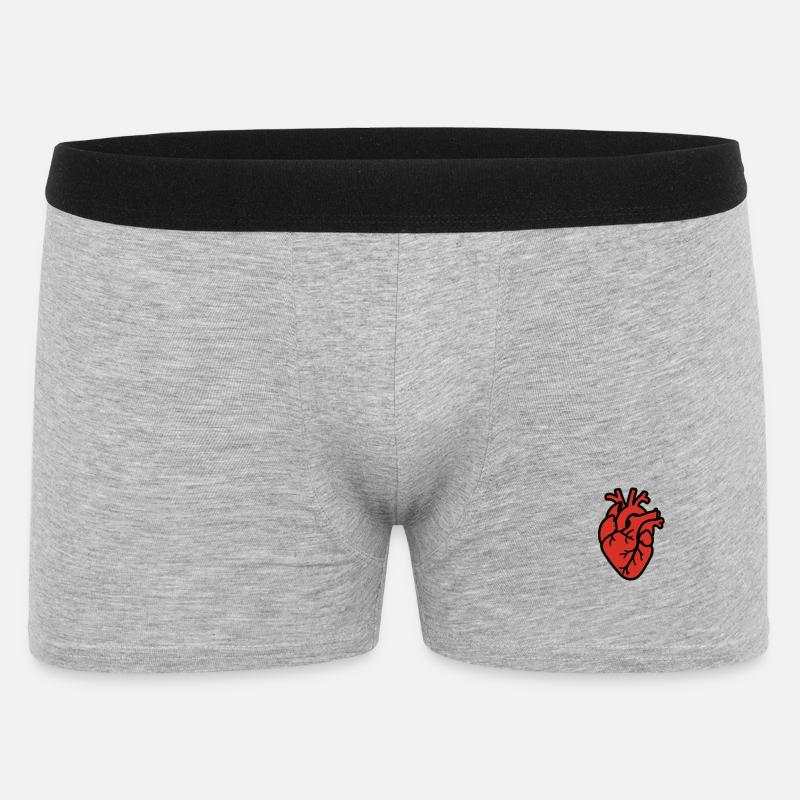 cuore_anatomico - Männer Boxer Shorts - Grau meliert