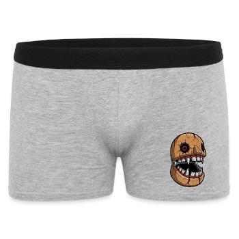 Gruselige mechanische Monster Zähne Halloween  - Männer Boxer Shorts - Grau meliert - Vorne