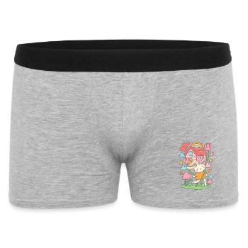 Maison de poupée lapin pastel en fleurs - Boxer Homme - gris chiné - Devant