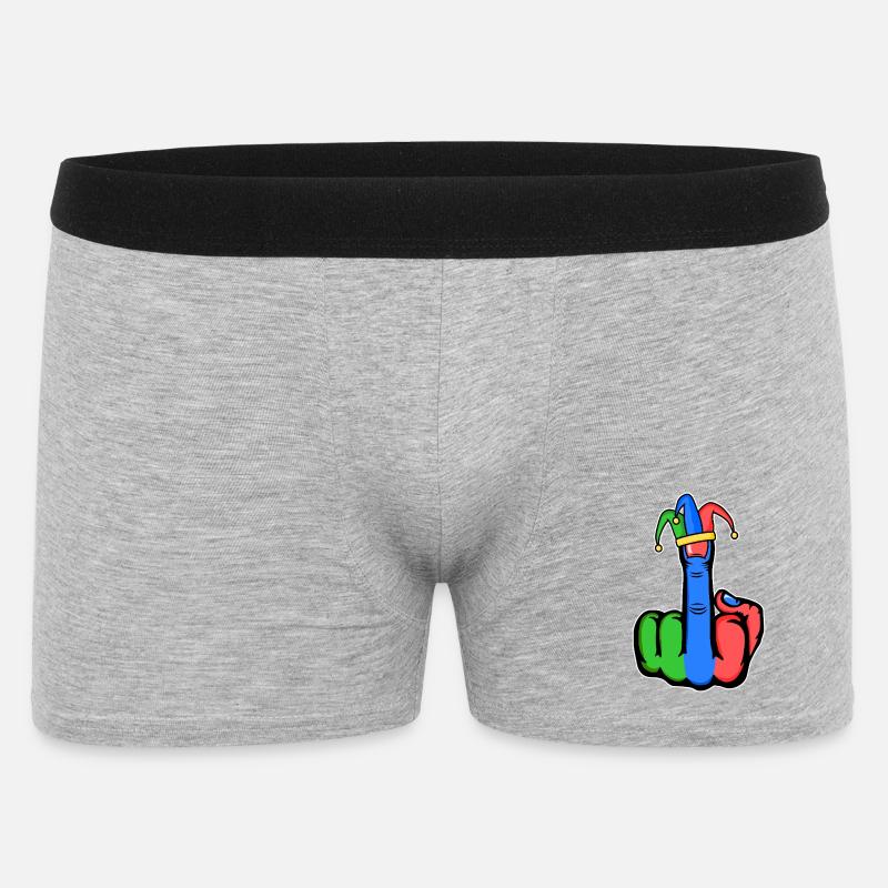 Mittelfinger Stingerfinger Karneval - Männer Boxer Shorts - Grau meliert