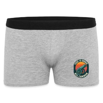 Denglisch Lustig That is under All Cannon  - Männer Boxer Shorts - Grau meliert - Vorne