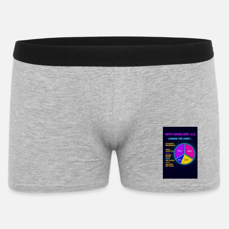 Neon Pie Chart Retro Visual - Men's Boxer Shorts - heather grey
